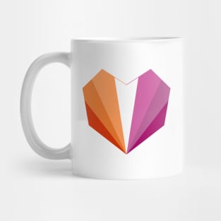 Lesbian Flag (2018) Geometric Heart Mug